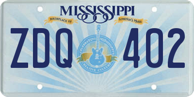 MS license plate ZDQ402