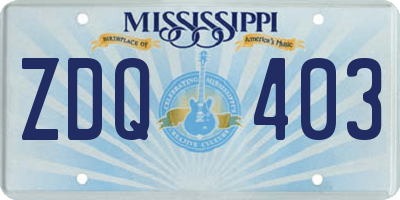 MS license plate ZDQ403