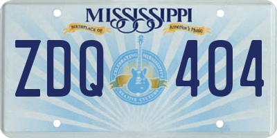 MS license plate ZDQ404