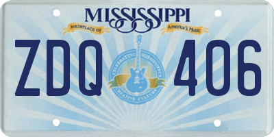 MS license plate ZDQ406