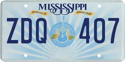 MS license plate ZDQ407