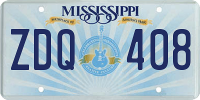 MS license plate ZDQ408
