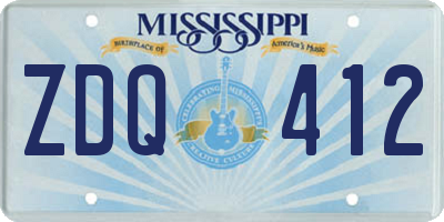 MS license plate ZDQ412