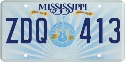 MS license plate ZDQ413
