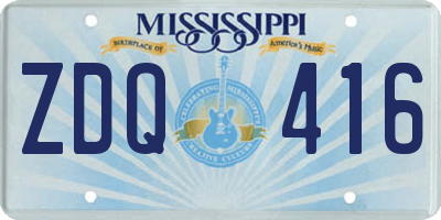 MS license plate ZDQ416