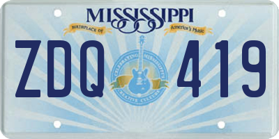 MS license plate ZDQ419