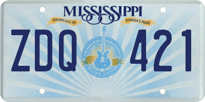 MS license plate ZDQ421