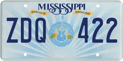 MS license plate ZDQ422