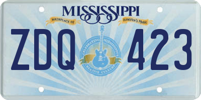 MS license plate ZDQ423