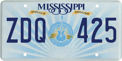 MS license plate ZDQ425