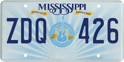 MS license plate ZDQ426