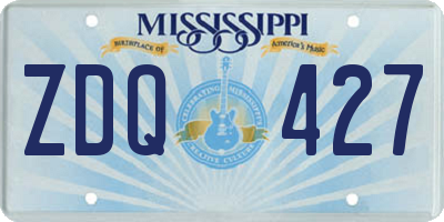 MS license plate ZDQ427