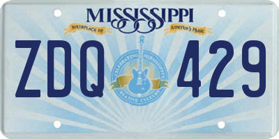 MS license plate ZDQ429
