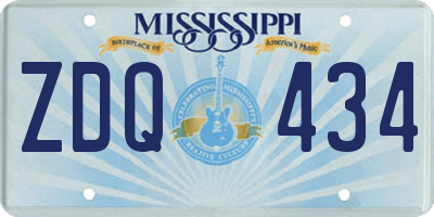 MS license plate ZDQ434