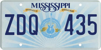 MS license plate ZDQ435