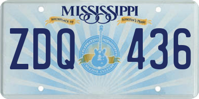 MS license plate ZDQ436