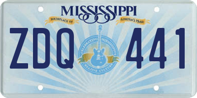 MS license plate ZDQ441