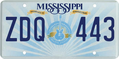 MS license plate ZDQ443