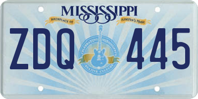 MS license plate ZDQ445