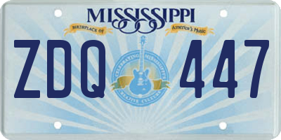 MS license plate ZDQ447