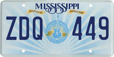MS license plate ZDQ449