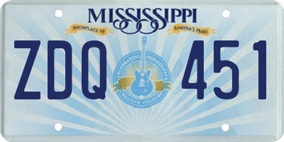 MS license plate ZDQ451