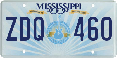 MS license plate ZDQ460