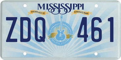 MS license plate ZDQ461