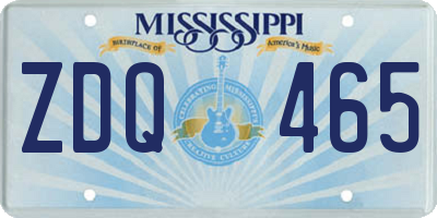 MS license plate ZDQ465