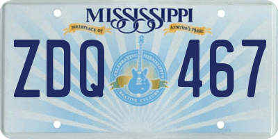 MS license plate ZDQ467