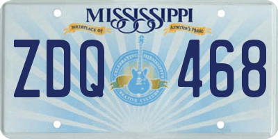 MS license plate ZDQ468