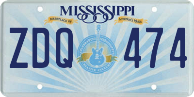 MS license plate ZDQ474