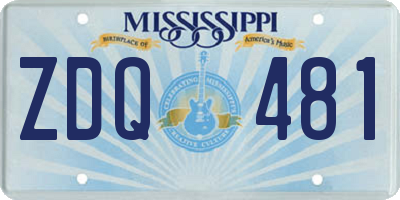 MS license plate ZDQ481