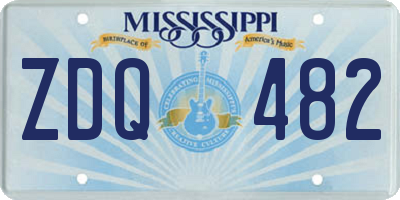 MS license plate ZDQ482