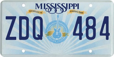 MS license plate ZDQ484