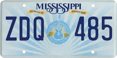 MS license plate ZDQ485