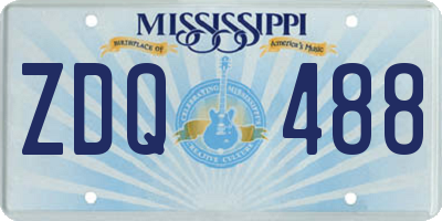 MS license plate ZDQ488