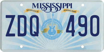 MS license plate ZDQ490