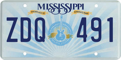 MS license plate ZDQ491