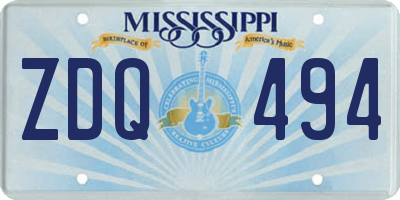 MS license plate ZDQ494