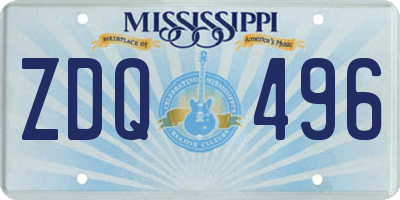 MS license plate ZDQ496