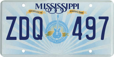 MS license plate ZDQ497