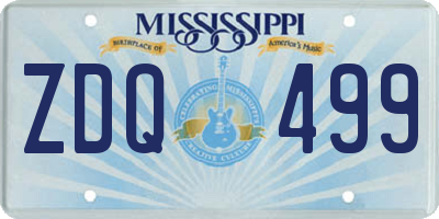 MS license plate ZDQ499