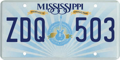 MS license plate ZDQ503