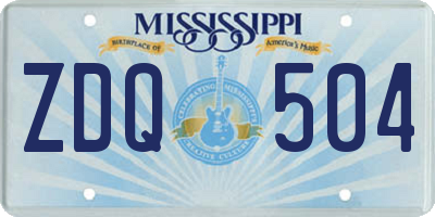 MS license plate ZDQ504