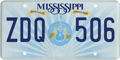 MS license plate ZDQ506