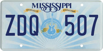 MS license plate ZDQ507