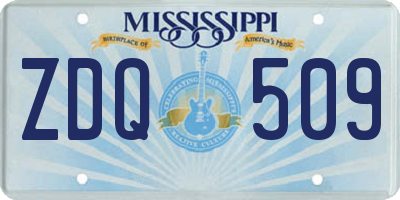 MS license plate ZDQ509