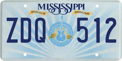 MS license plate ZDQ512