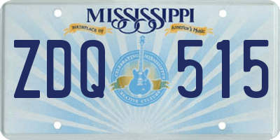 MS license plate ZDQ515